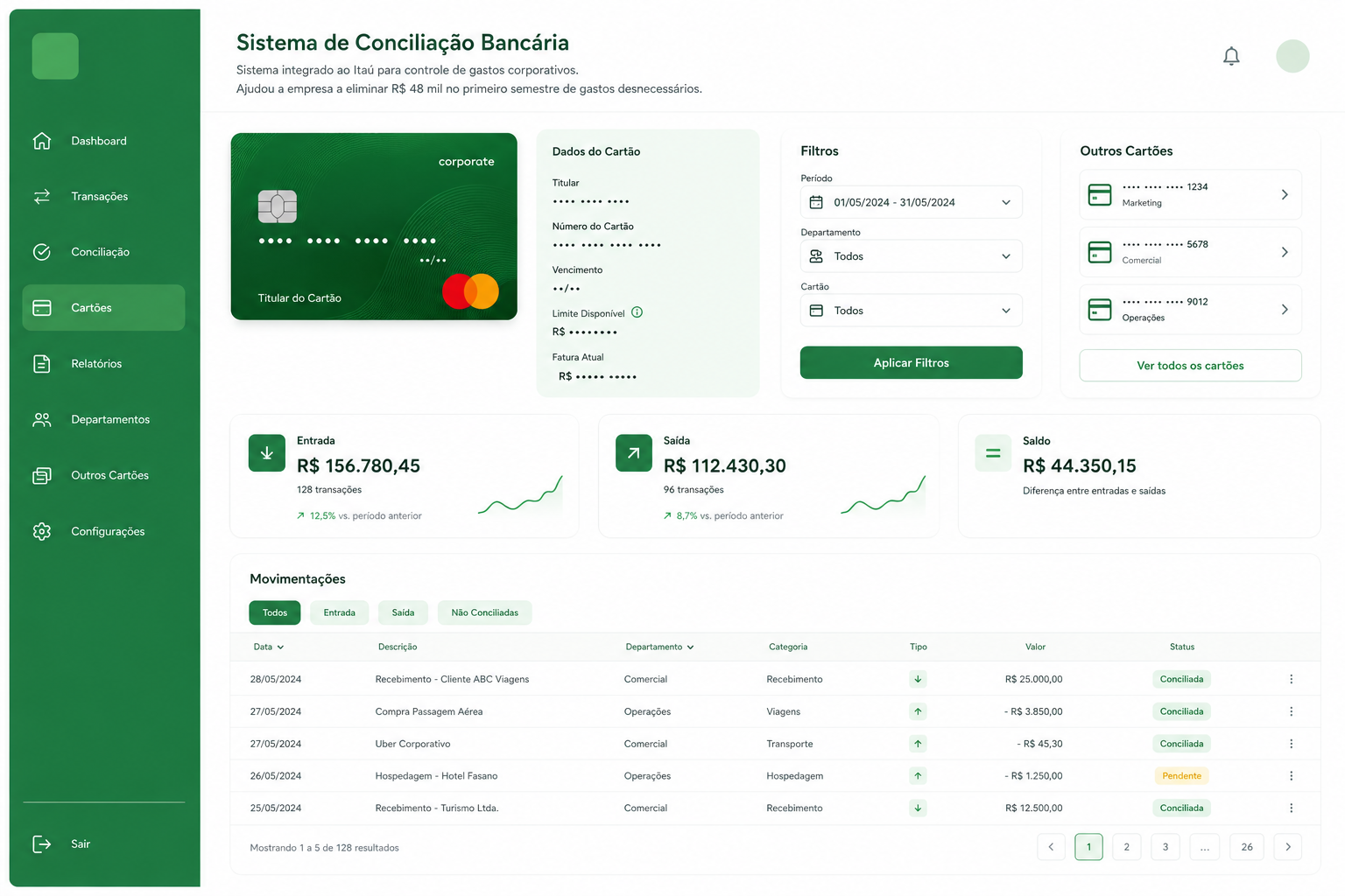 Preview Sistema de Conciliação Bancária