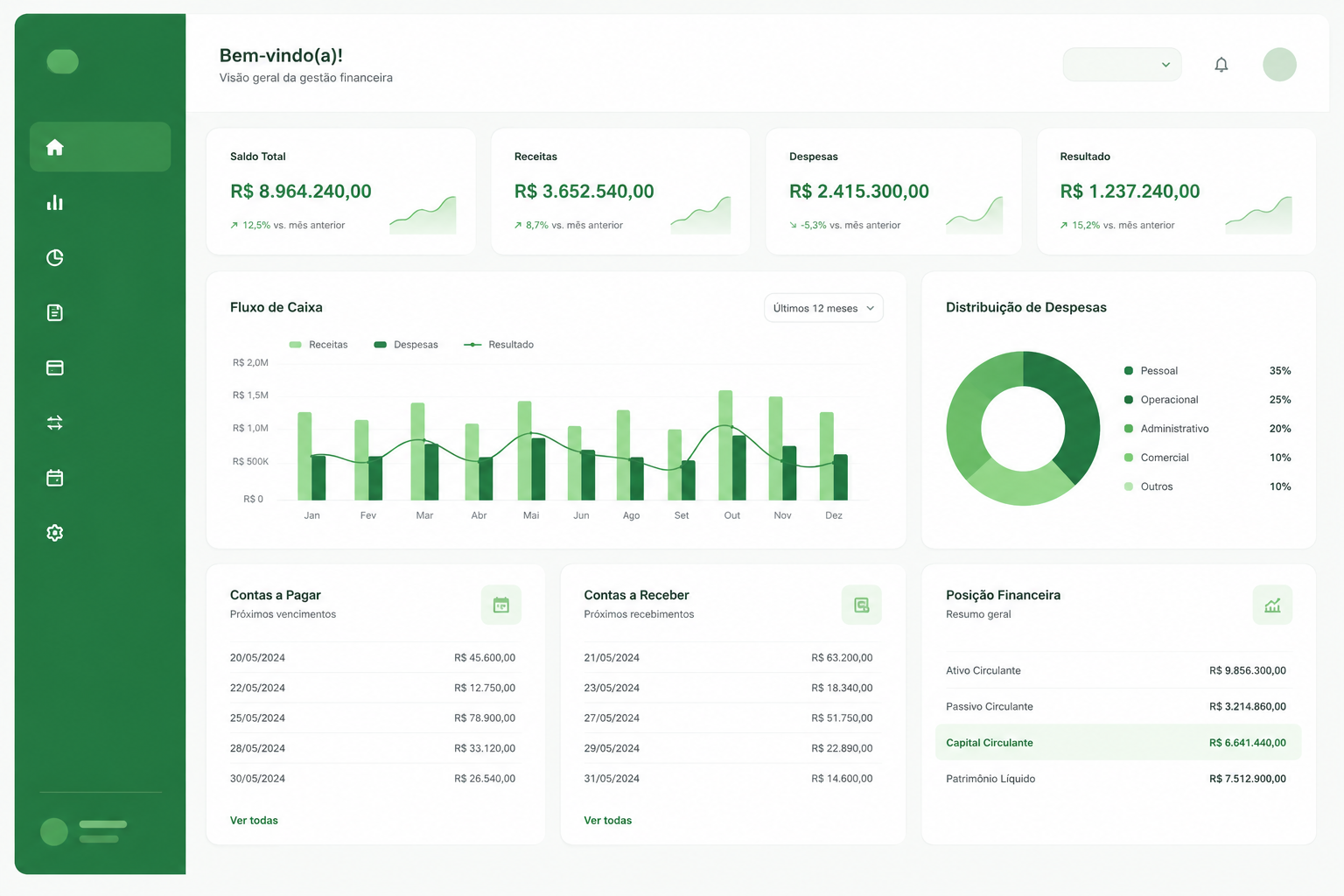 Preview Sistema Financeiro ERP